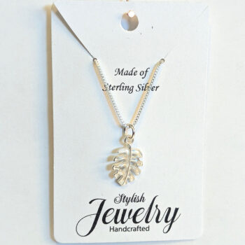 Sterling Silver Necklaces With Monstera Leaf 18" - Image 11