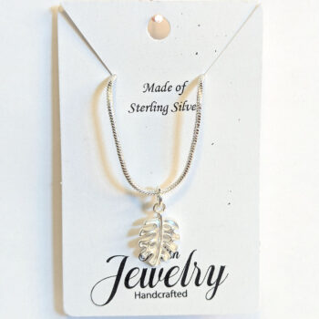 Sterling Silver Necklaces With Monstera Leaf 18" - Image 12