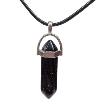 Black Obsidian Natural Gemstone Hexagonal Pointed Necklace - Image 6