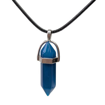 Blue Aventurine Natural Gemstone Hexagonal Pointed Necklace - Image 5