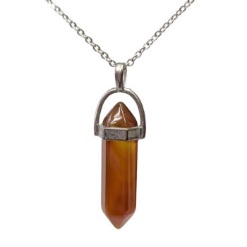 Brown Quartz Stone Hexagonal Pointed Necklace - Image 6