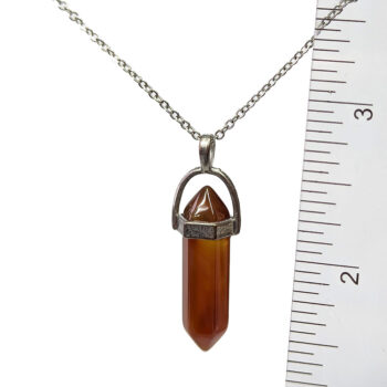 Brown Quartz Stone Hexagonal Pointed Necklace - Image 7