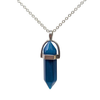 Blue Aventurine Natural Gemstone Hexagonal Pointed Necklace - Image 6