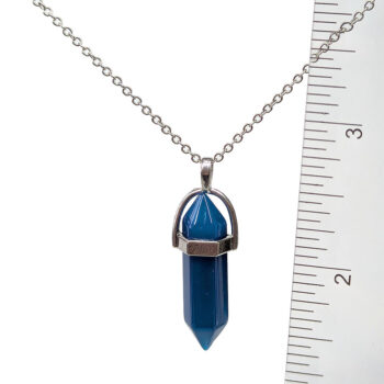 Blue Aventurine Natural Gemstone Hexagonal Pointed Necklace - Image 7