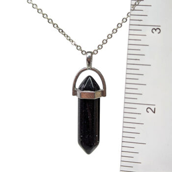 Black Obsidian Natural Gemstone Hexagonal Pointed Necklace - Image 8