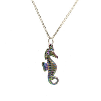 Stainless Steel Rainbow Seahorse Pendant Necklace - Image 6