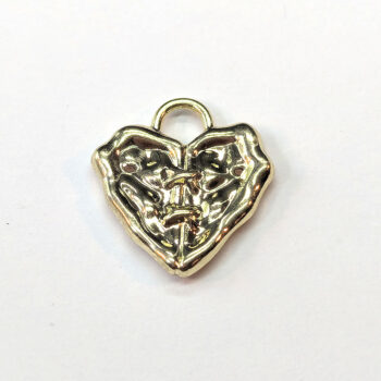 Heart Charm Crinkle Gold