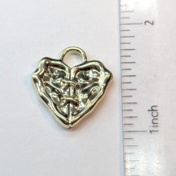 Heart Charm Crinkle Gold - Image 2