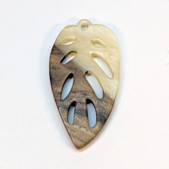 Marble White Leaf Resin Wood Resin Pendant