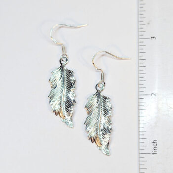 Sterling Silver Plated Leaf Earrings - Image 2