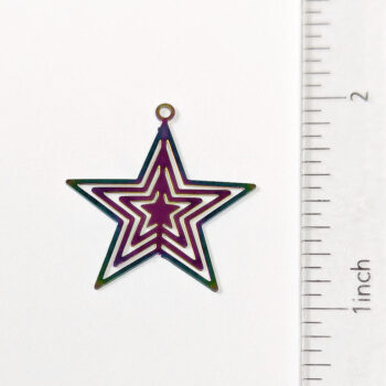 Stainless Steel Lightweight Cutout Star Charm Rainbow - Image 2