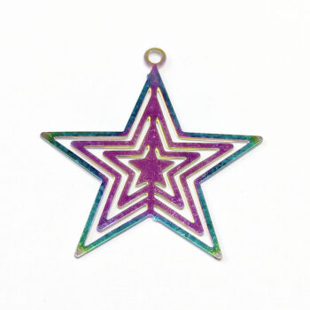 Stainless Steel Lightweight Cutout Star Charm Rainbow