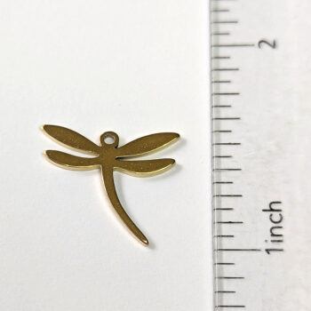 Stainless Steel Dainty Dragonfly Charm Gold - Image 2