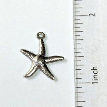 Stainless Steel Double-Sided Starfish Charm Silver - Image 3