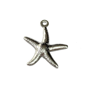 Stainless Steel Double-Sided Starfish Charm Silver