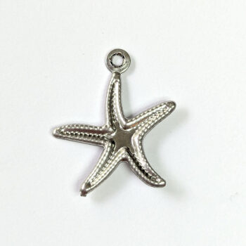 Stainless Steel Double-Sided Starfish Charm Silver - Image 2