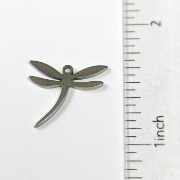 Stainless Steel Dainty Dragonfly Charm Silver - Image 2