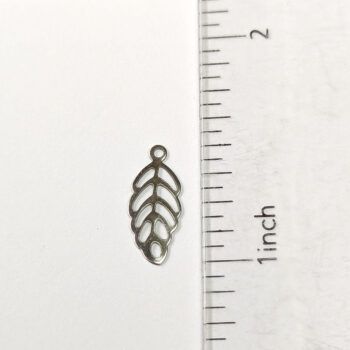 Stainless Steel Delicate Hollow Leaf Charm Silver - Image 2