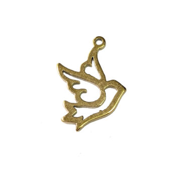 Stainless Steel Hollow Dove Bird Charm Gold