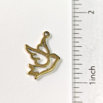 Stainless Steel Hollow Dove Bird Charm Gold - Image 2