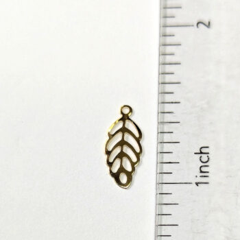 Stainless Steel Delicate Hollow Leaf Charm Gold - Image 2