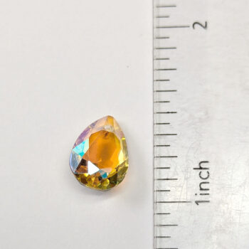 Beige Faceted Delicate Glass Rhinestone Teardrop Charm - Image 2