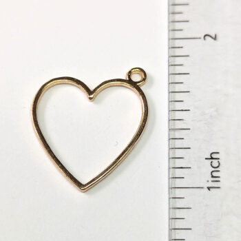 KC Gold Delicate Angle Hollow Heart Charm - Image 2