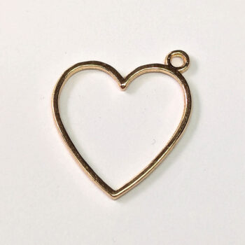 KC Gold Delicate Angle Hollow Heart Charm