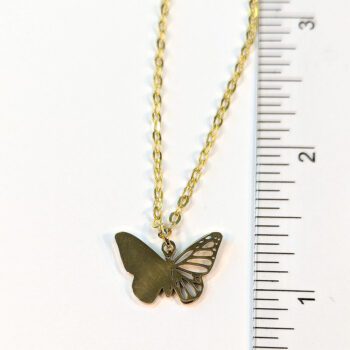 Stainless Steel Half Hollow Butterfly Gold Necklace - Image 7