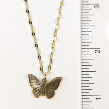 Stainless Steel Half Hollow Butterfly Gold Necklace - Image 3