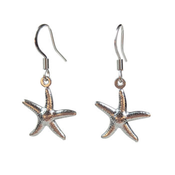 Stainless Steel Double-Sided Starfish Silver Earrings