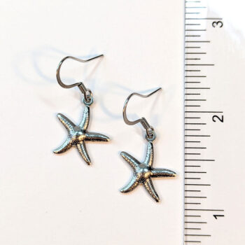 Stainless Steel Double-Sided Starfish Silver Earrings - Image 5