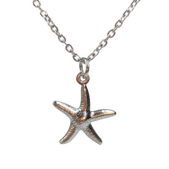 Stainless Steel Double-Sided Starfish Charm Silver Necklace