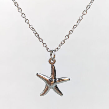 Stainless Steel Double-Sided Starfish Charm Silver Necklace - Image 7