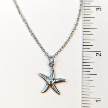 Stainless Steel Double-Sided Starfish Charm Silver Necklace - Image 5