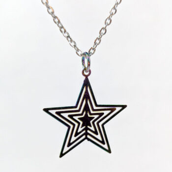 Stainless Steel Lightweight Cutout Star Charm Rainbow Necklace - Image 3