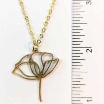 Stainless Steel Hollow Peony Flower Gold Necklace - Image 4