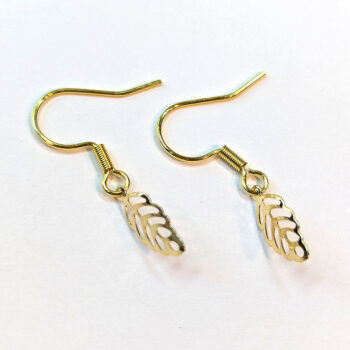 Stainless Steel Delicate Hollow Leaf Gold Earrings - Image 5