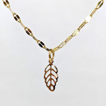 Stainless Steel Delicate Hollow Leaf Gold Necklace - Image 4