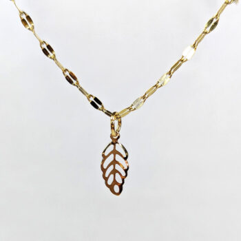 Stainless Steel Delicate Hollow Leaf Gold Necklace - Image 3