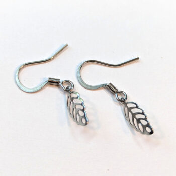 Stainless Steel Delicate Hollow Leaf Silver Earrings - Image 4