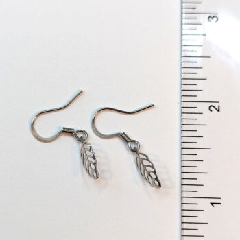 Stainless Steel Delicate Hollow Leaf Silver Earrings - Image 3