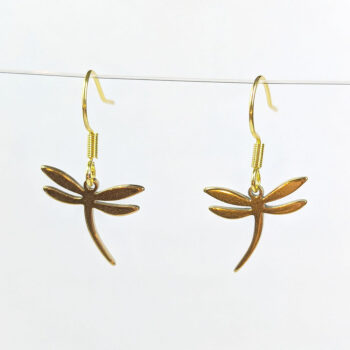 Stainless Steel Dainty Dragonfly Gold Earrings - Image 5