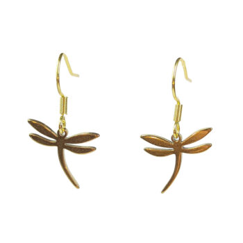 Stainless Steel Dainty Dragonfly Gold Earrings