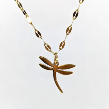 Stainless Steel Dainty Dragonfly Gold Necklace - Image 7