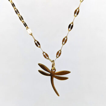 Stainless Steel Dainty Dragonfly Gold Necklace - Image 6