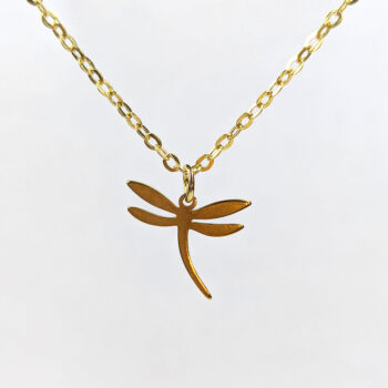 Stainless Steel Dainty Dragonfly Gold Necklace - Image 5