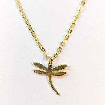 Stainless Steel Dainty Dragonfly Gold Necklace - Image 4