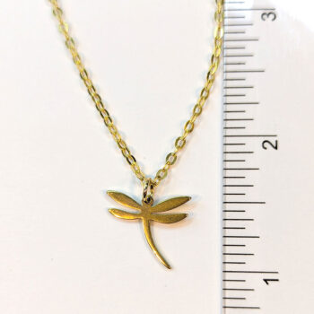 Stainless Steel Dainty Dragonfly Gold Necklace - Image 3