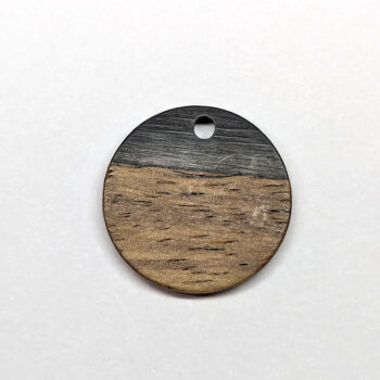 Black Round Circle Resin Geometric Wood Pendant